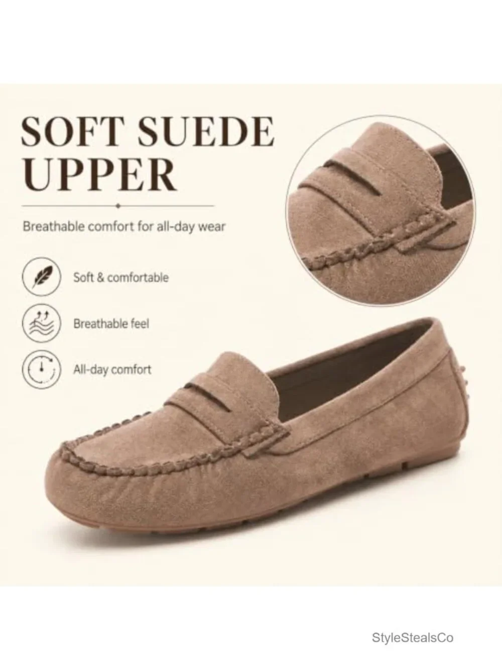 Bernal Women's Loafers Suede Slip On Flats Business Casual